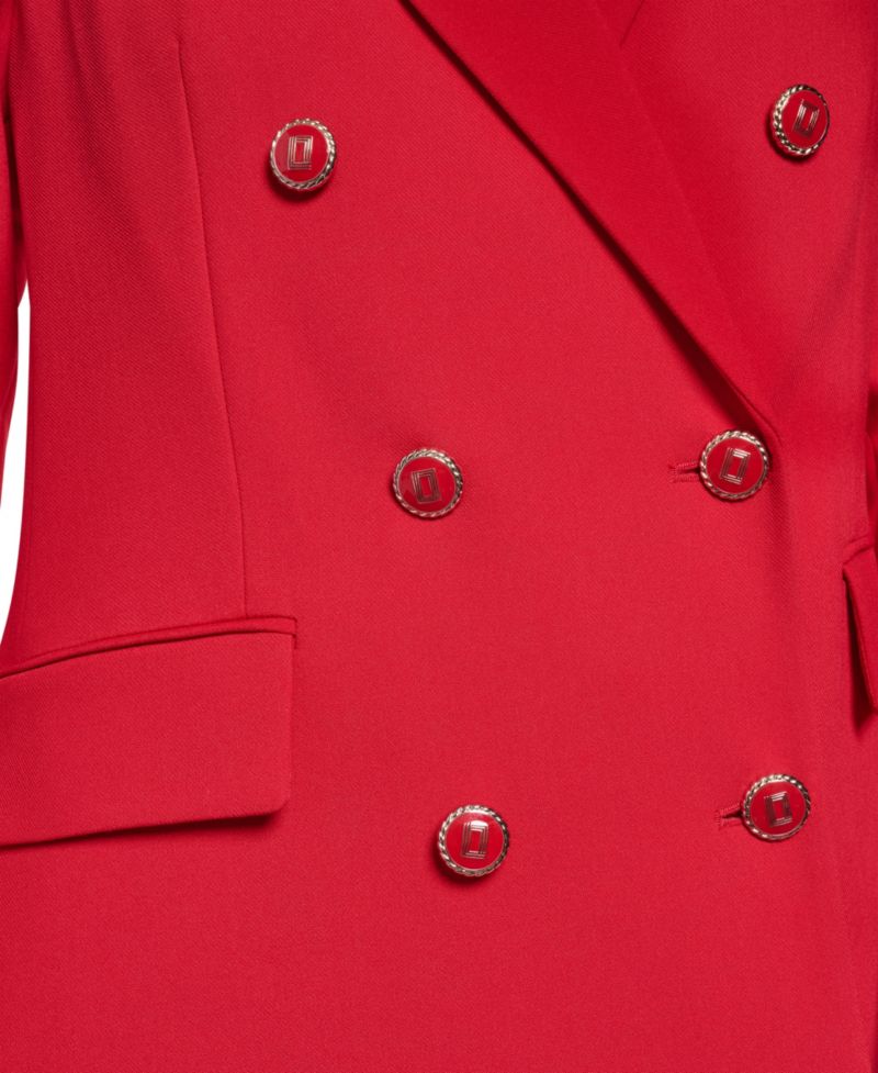 Women's Double-Breasted Shoulder-Padded Blazer