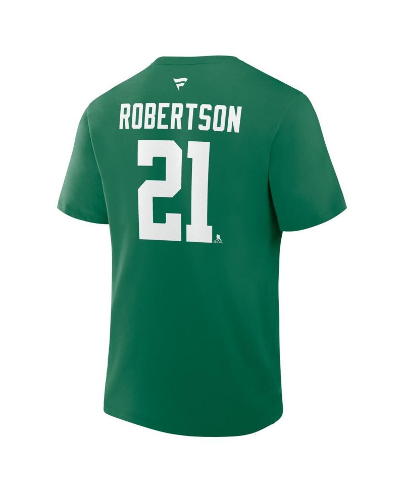 Men's Jason Robertson Kelly Green Dallas Stars Authentic Stack Name & Number T-Shirt