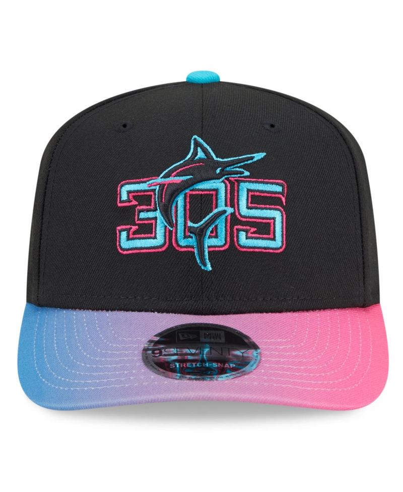 Men's Black/Pink Miami Marlins 2025 City Connect 9SEVENTY Adjustable Hat