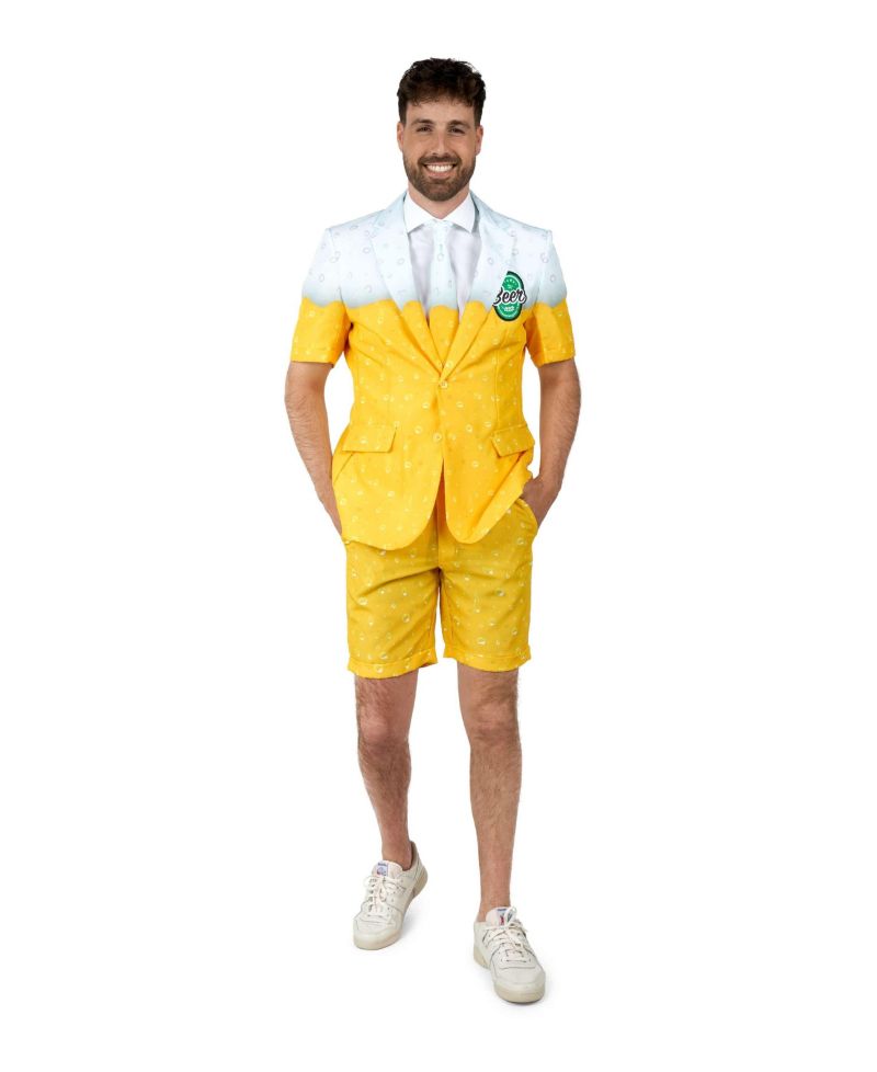 Men's Summer Suit - With Bottle Opener Tie - Yellow