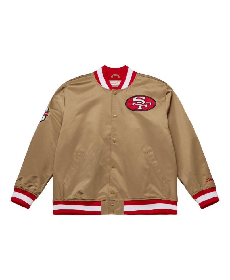 Men's Mitchell Ness Gold San Francisco 49ers 80th Anniversary Heavyweight Satin Full-snap Jacket
