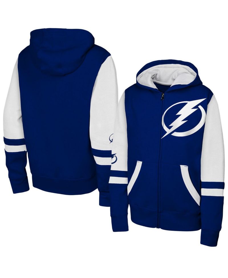 Big Boys and Girls Blue Tampa Bay Lightning Face Off Full-Zip Hoodie