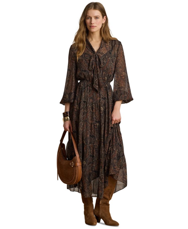Women's Long-Sleeve Flare Dress