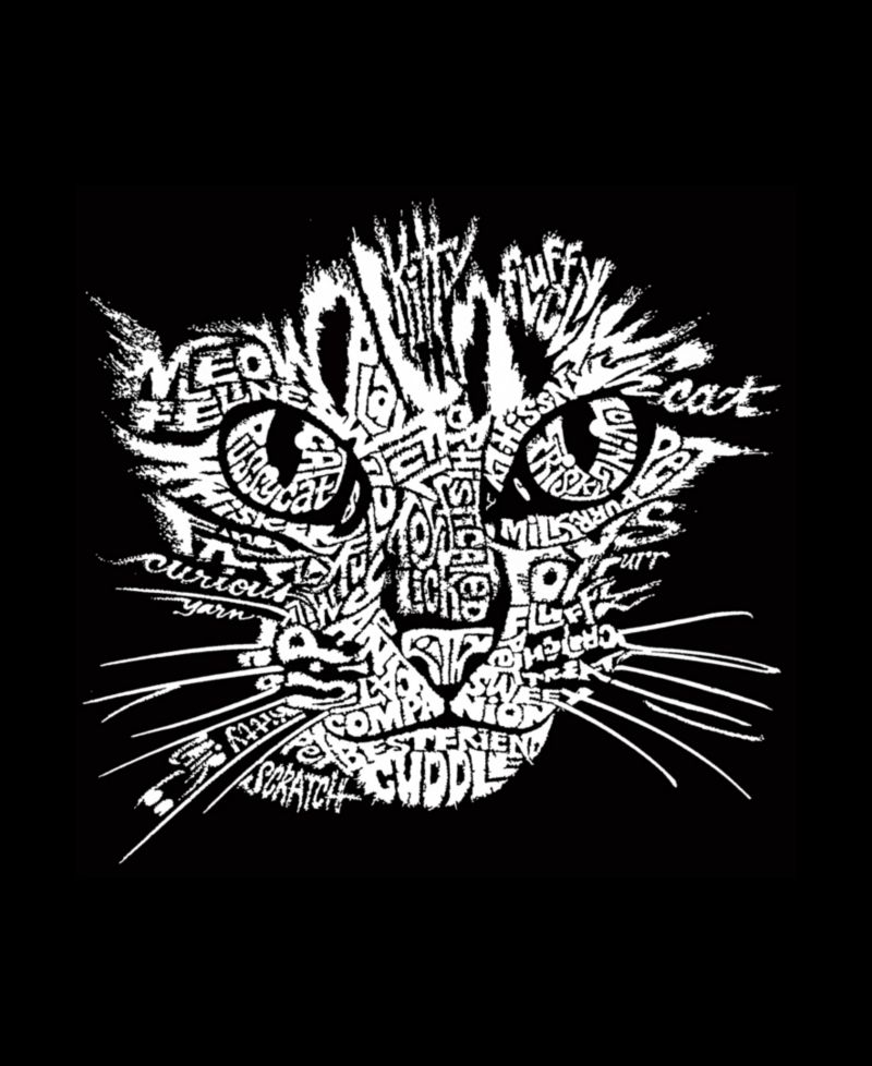 Plus Size Cat Face Word Art T-Shirt