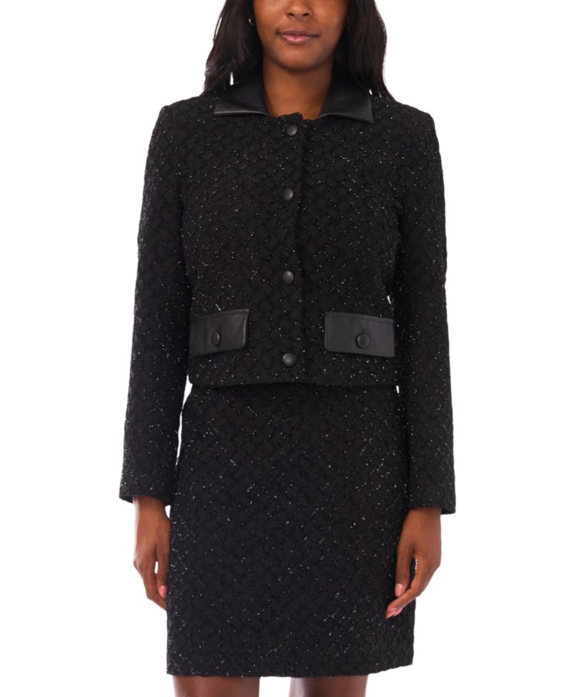 Women's Collar Long-Sleeve Cropped Jacket