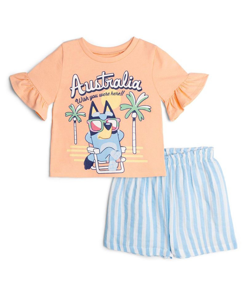 Toddler Girls (2T-5T)2-Piece T-Shirt and Shorts Set