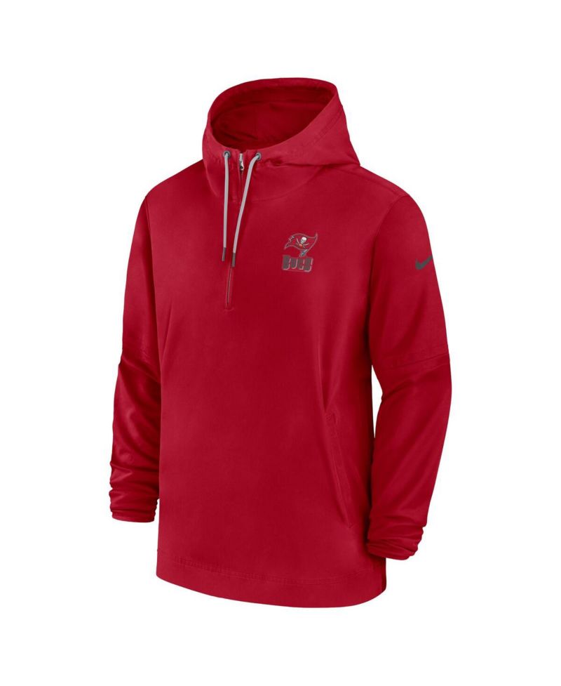 Men's Red Tampa Bay Buccaneers Sideline Half-Zip Hoodie