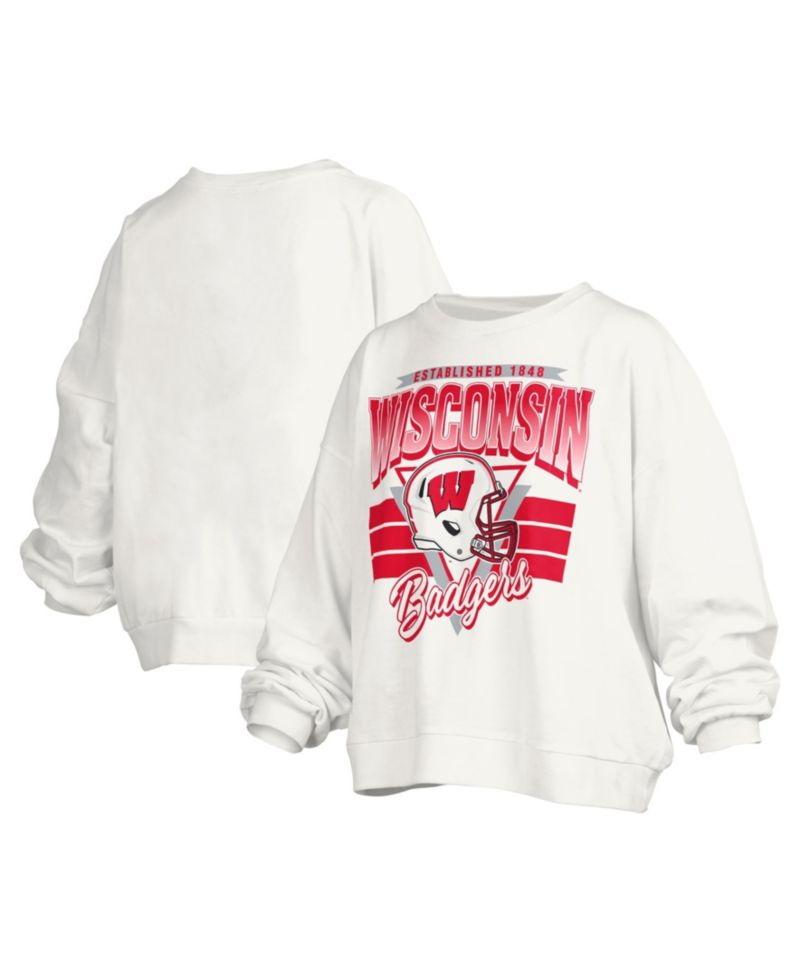 Women's Janice Wisconsin Badgers Retro Oversized Crewneck Sweatshirt
