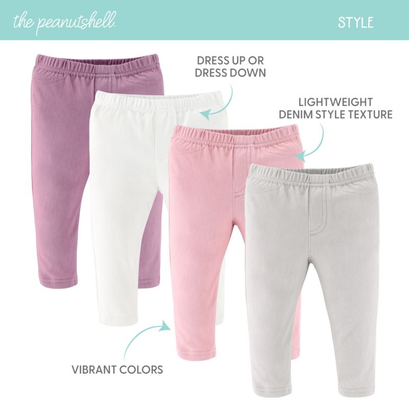 Baby Girls Jeggings, 4-Pack