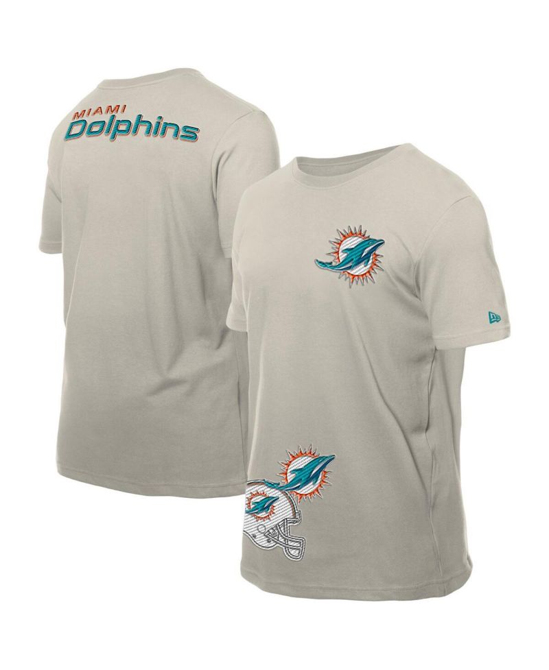 Men's Light Beige Miami Dolphins Multi Patch T-Shirt