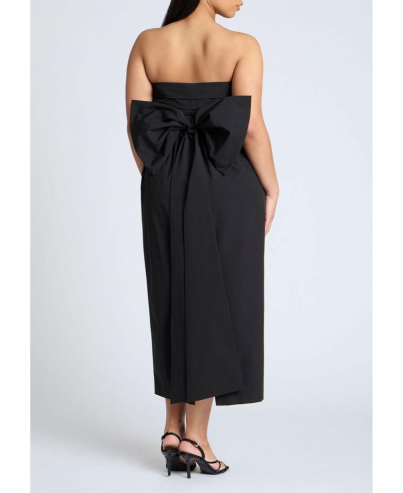 Women's Pleated Bodice Bow Detail Dress