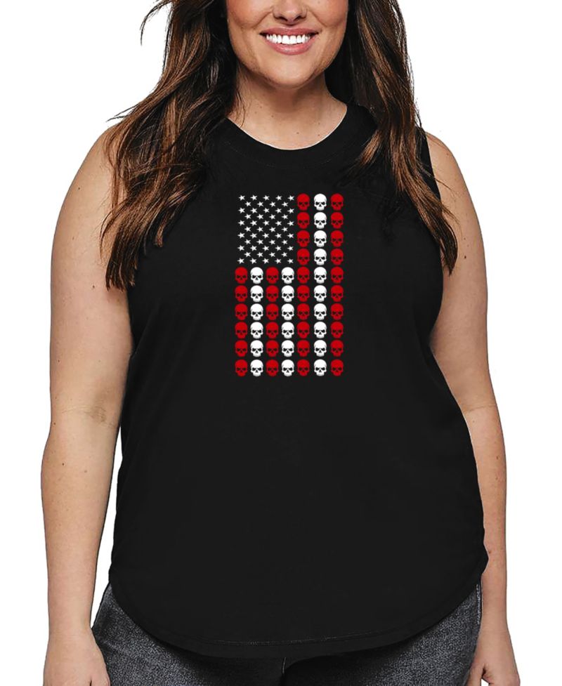 Plus Size Skull Flag Art Tank Top