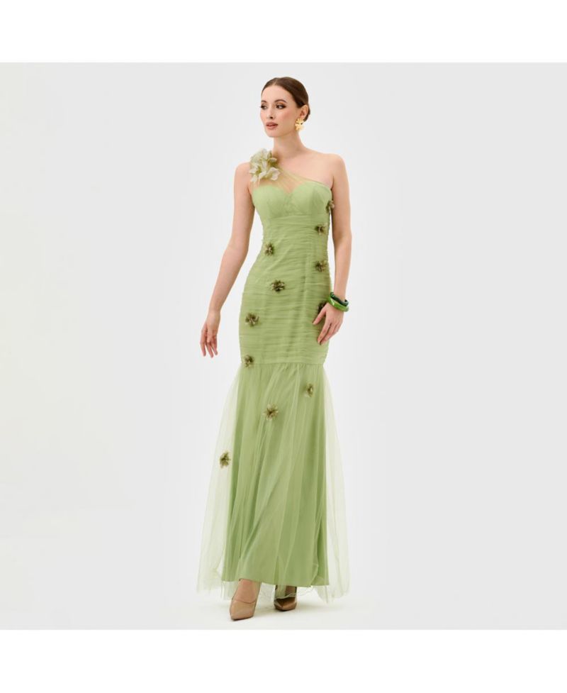 Women's Karoline One Shoulder Tulle Gown