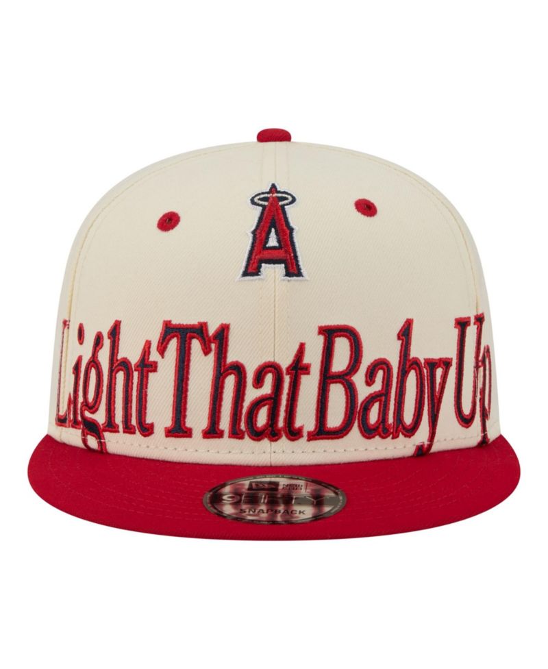 Men's Cream Los Angeles Angels Oversized Slogan 9FIFTY Snapback Hat
