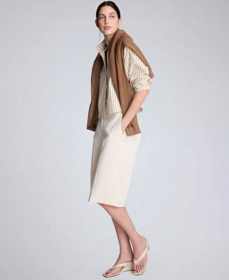 Women's Button-Front Cropped Shirt