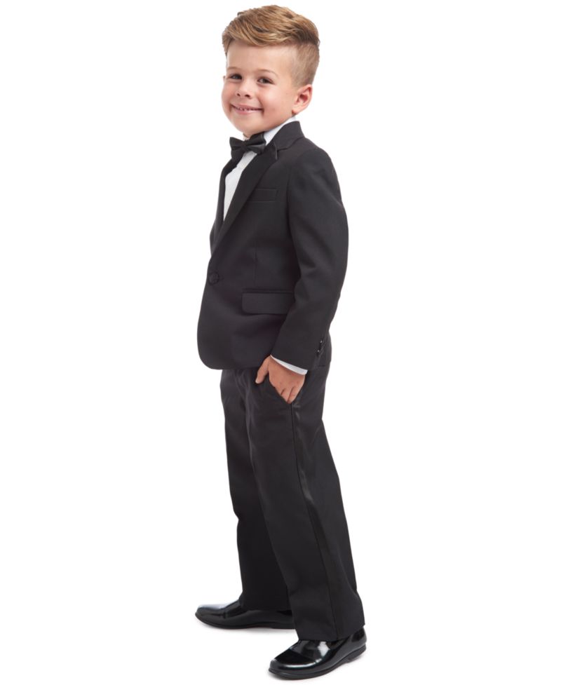Boys' 2T-10 Tuxedo Long-Sleeve Shirt, Suit, Pants & Bowtie, 4-Piece Set