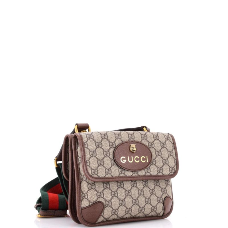 Small Neo Vintage Flap Messenger GG Coated Canvas