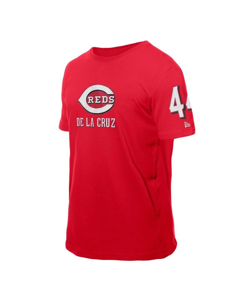 Men's Elly De La Cruz Red Cincinnati Reds Design Lab Name & Number T-Shirt