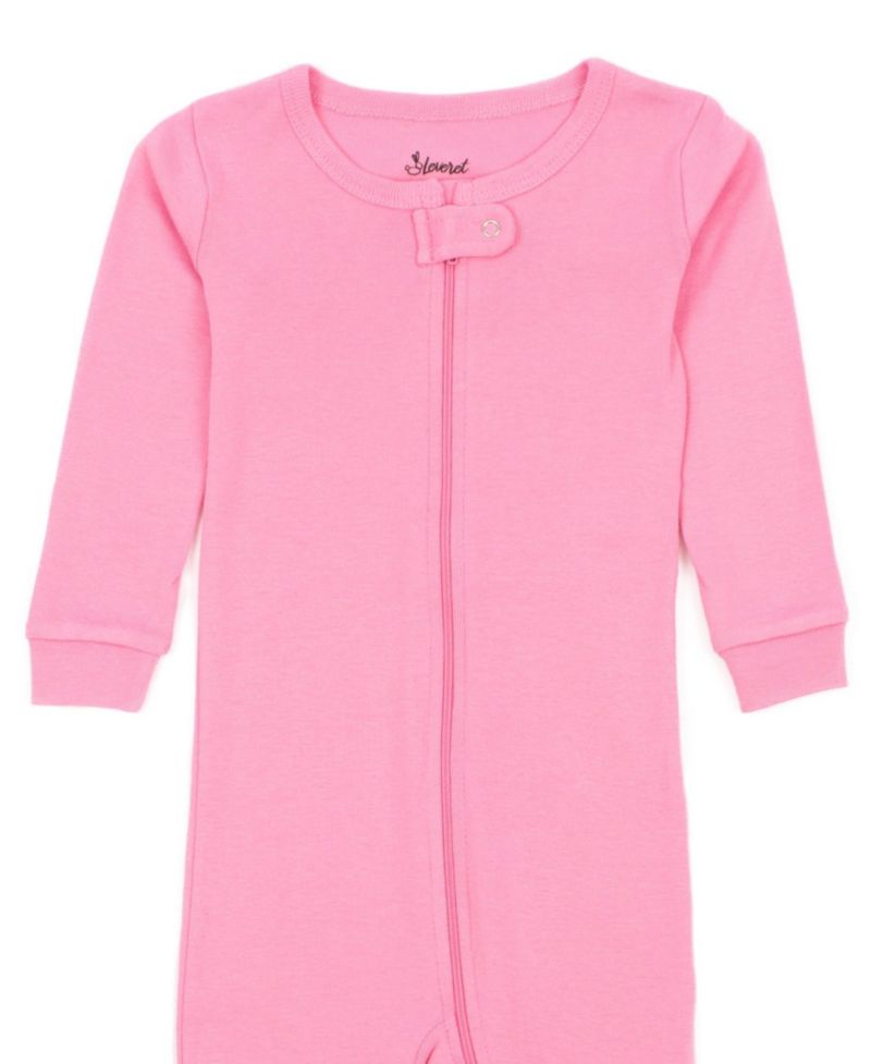 Toddler Matching Family One Piece Footed Cotton Long Sleeve Solid Color Pajamas 2T-5T