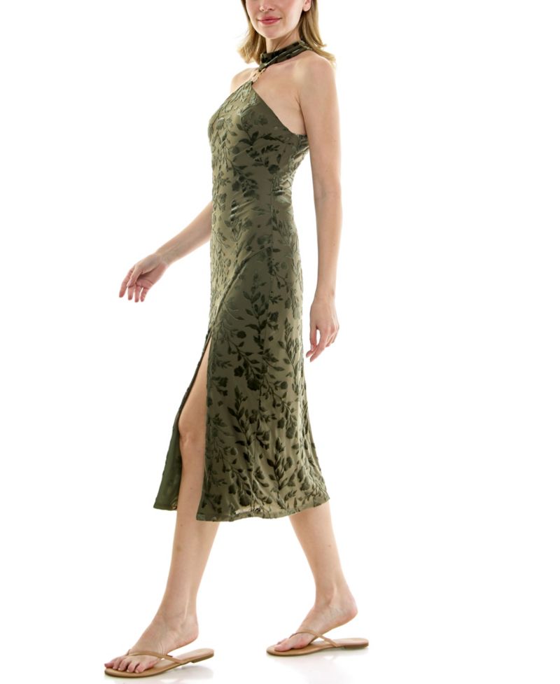 Juniors' Halter Neck Midi Dress