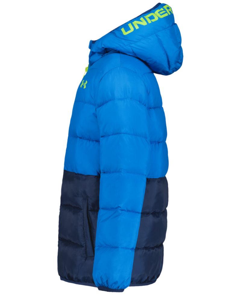 Boys' 8-20 Solid Logo Full-Zip Puffer Hooded Jacket
