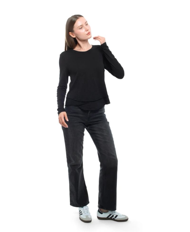Women's Long Sleeve Mock Layer Tee