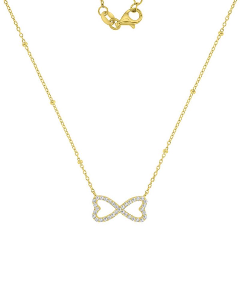 14k Gold-Plated Heart Infinity Bead Necklace