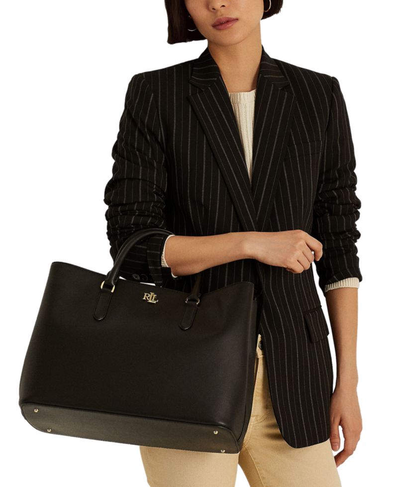 Marcy Full-Grain Leather Large Satchel Bag