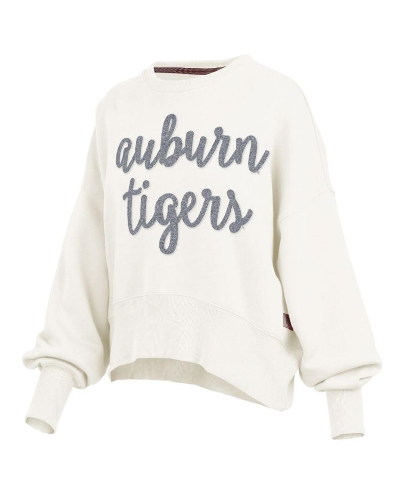 Women's Cream Auburn Tigers Chelsea Oversized Pullover Sweatshirt