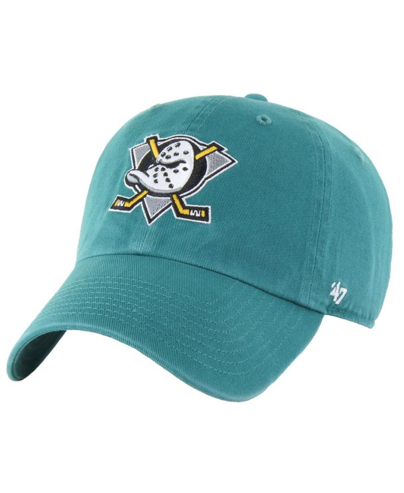 Men's Teal Anaheim Ducks Core Vintage Logo Clean Up Adjustable Hat