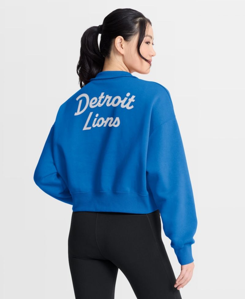 Women's Blue Detroit Lions Phoenix Fleece Quarter-Zip Sweatshirt