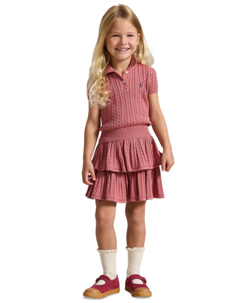 Girls' 2T-6X Short-Sleeve Polo Sweater