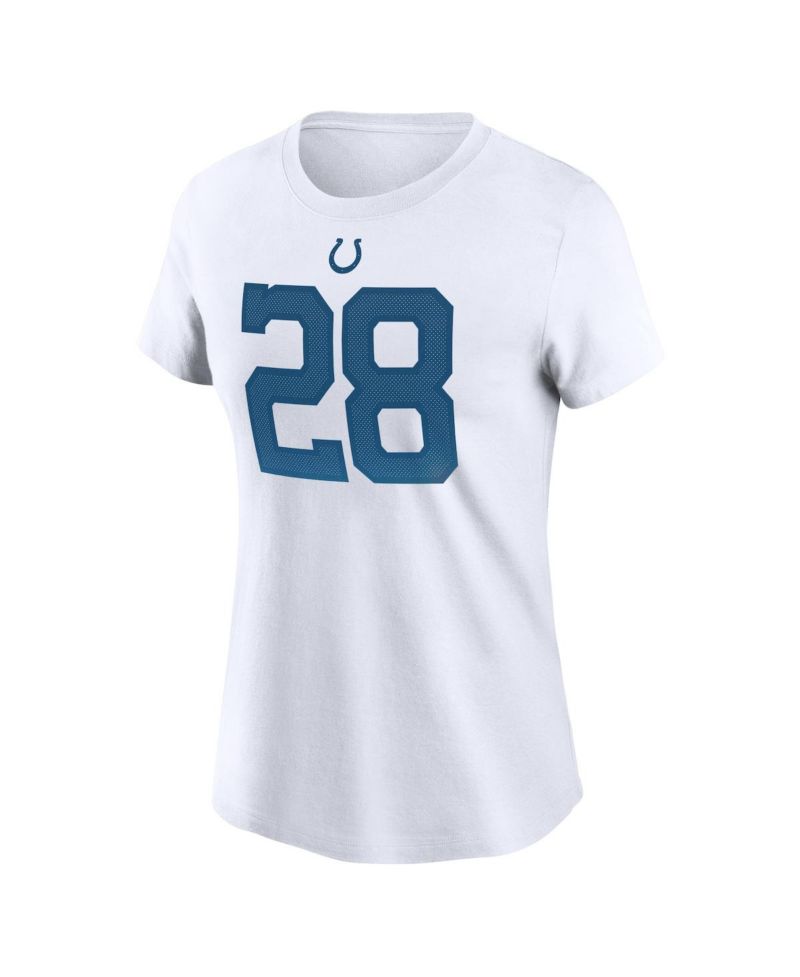 Women's Jonathan Taylor White Indianapolis Colts Player Name & Number T-shirt