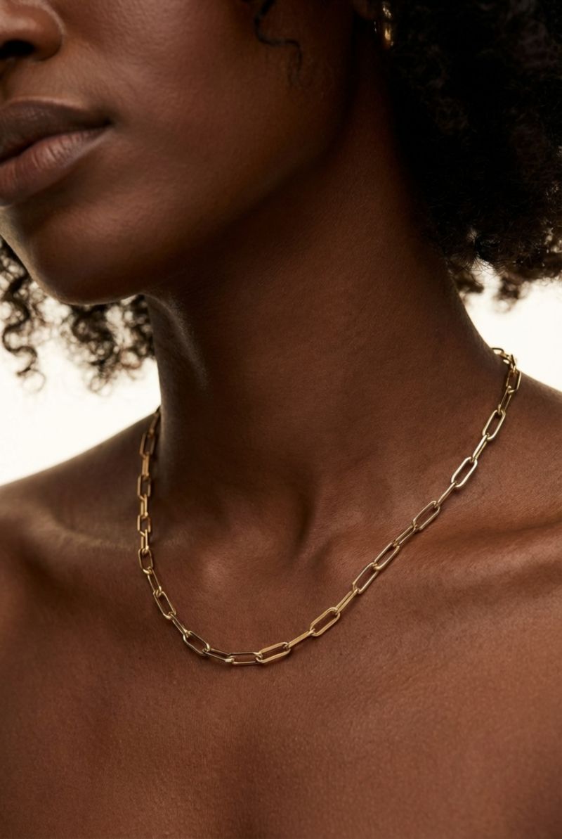 Stainless Steel Paperclip Chain Necklace
