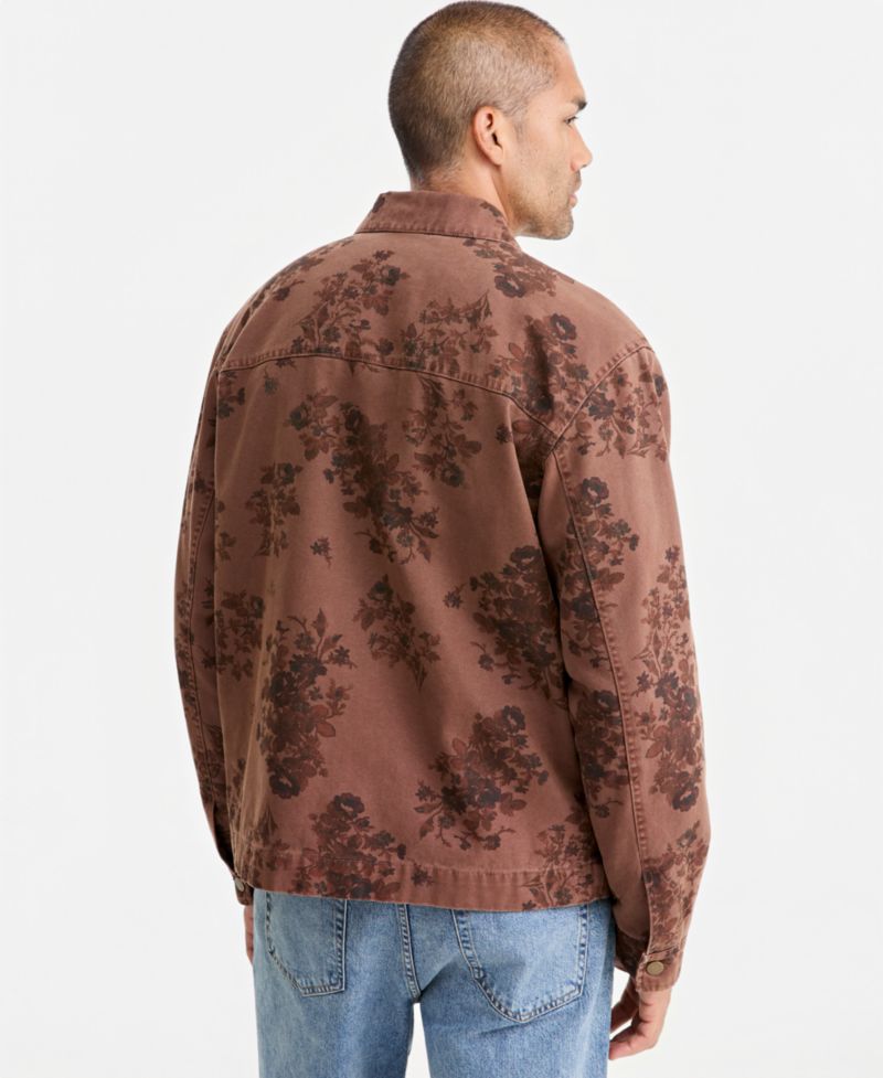 Men's Floral Canvas Chore Jacket