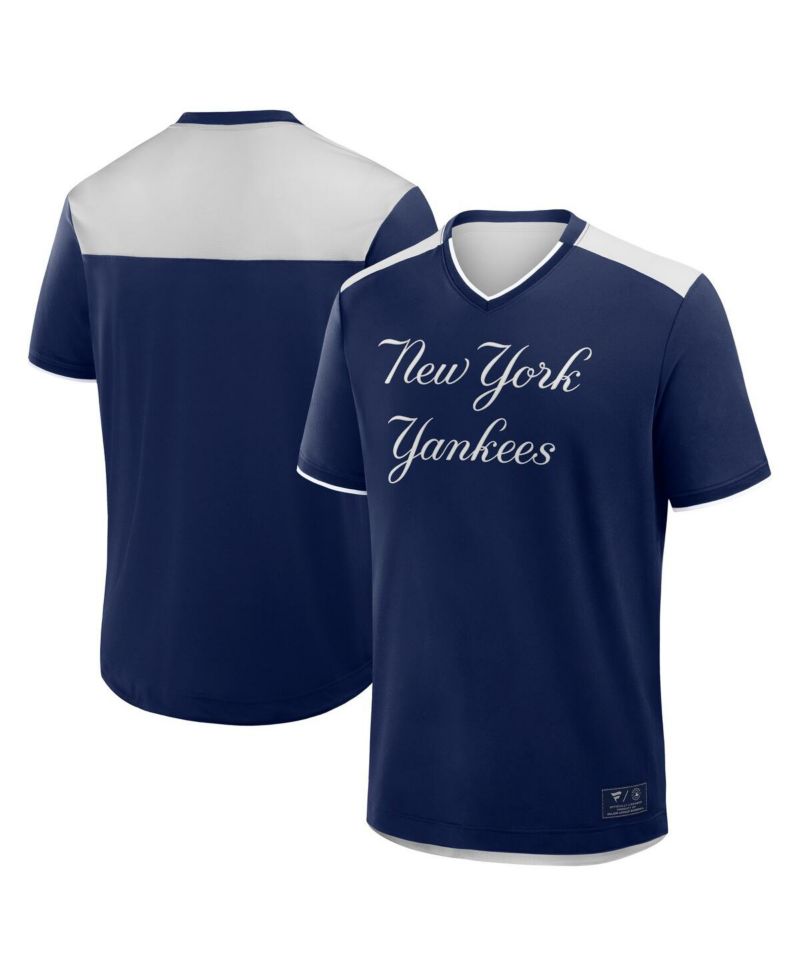 Men's Navy New York Yankees Walk Off V-Neck T-Shirt
