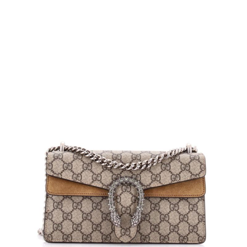 Small Dionysus Bag GG Coated Canvas with Crystal Embellished Metal