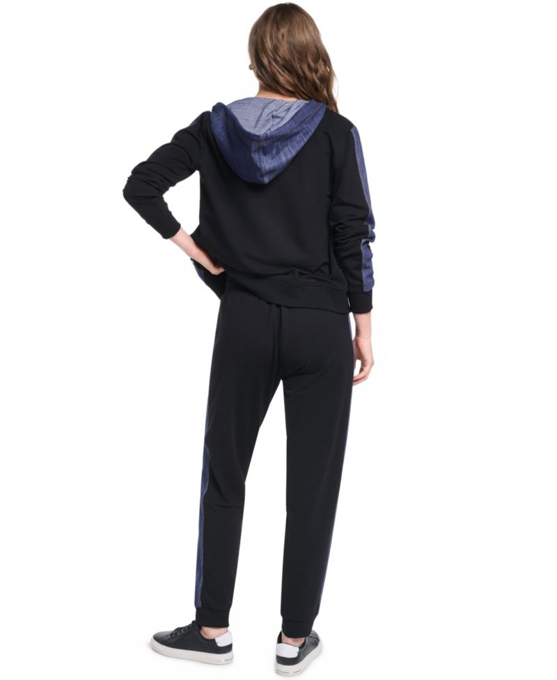 Women’s Denim Contrast Jogger Pull-On Ankle Pants