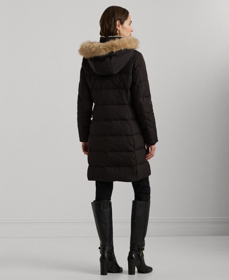 Plus Size Faux-Fur-Trim Hooded Puffer Coat