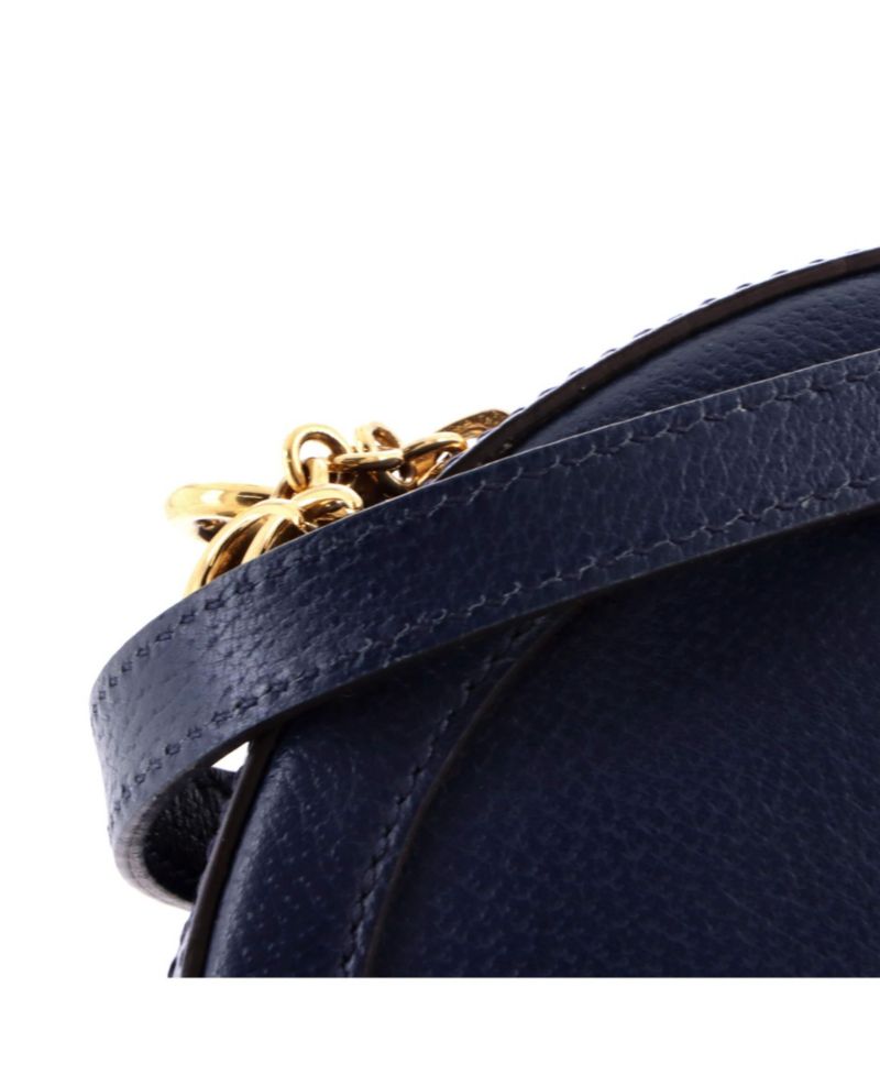 Mini Ophidia Round Shoulder Bag Leather