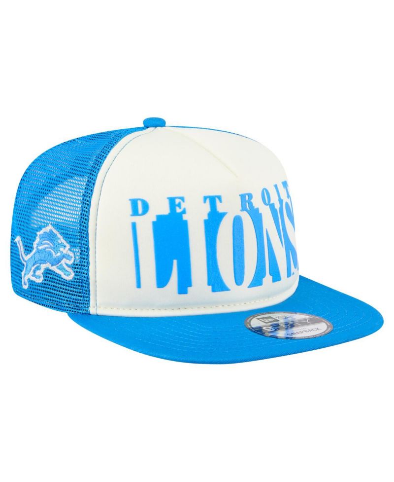 Men's Cream/Blue Detroit Lions Cutout A-Frame 9FIFTY Snapback Hat