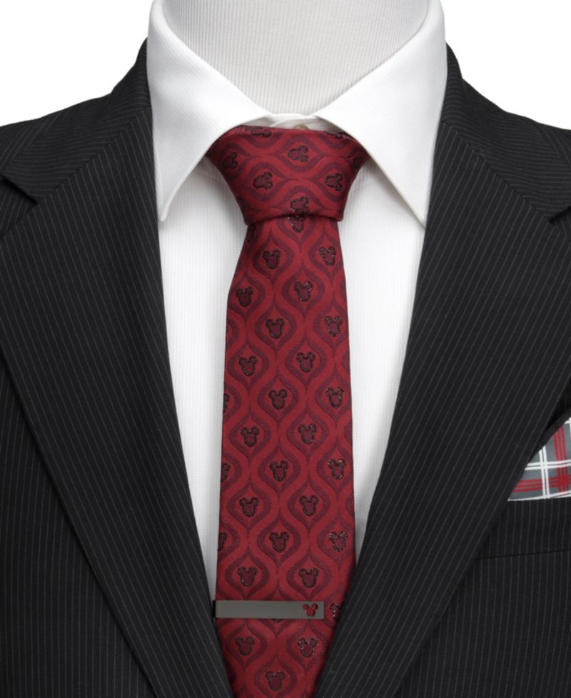 Men's Mickey Mouse Holiday Metallic Silk Tie
