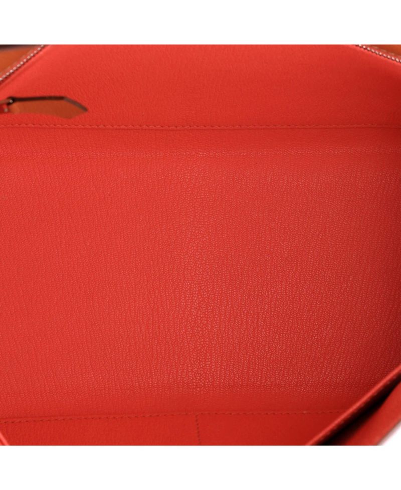 Pre-Owned HERMES Kelly 28 Handbag Verso Evercolor with Palladium Hardware
