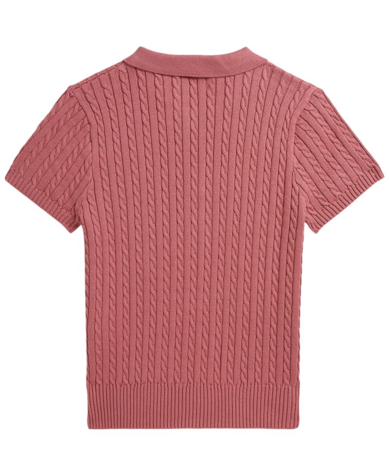Girls' 7-16 Short-Sleeve Polo Sweater