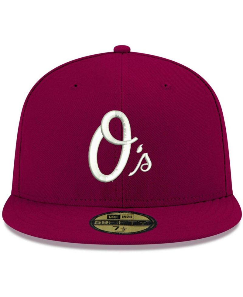 Men's Cardinal Baltimore Orioles Logo White 59FIFTY Fitted Hat