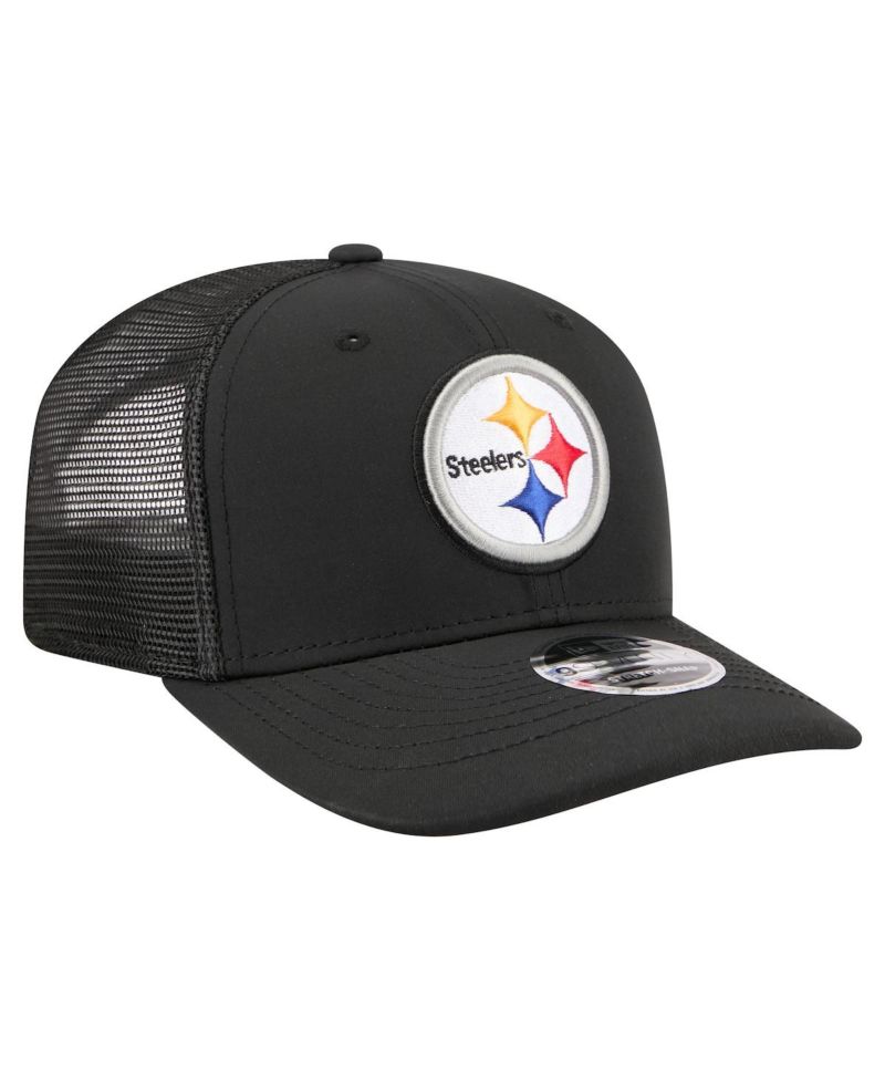 Men's Black Pittsburgh Steelers 9SEVENTY Trucker Adjustable Hat