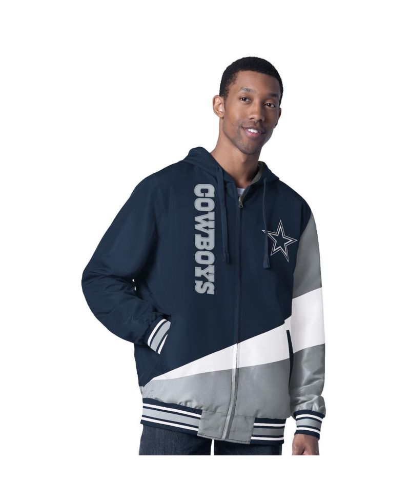Men's Navy/Charcoal Dallas Cowboys Dual Threat Reversable Full-Zip Jacket