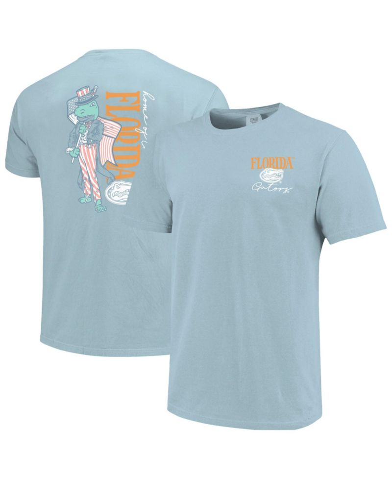 Women's Light Blue Florida Gators Americana Mascot Comfort Colors T-Shirt