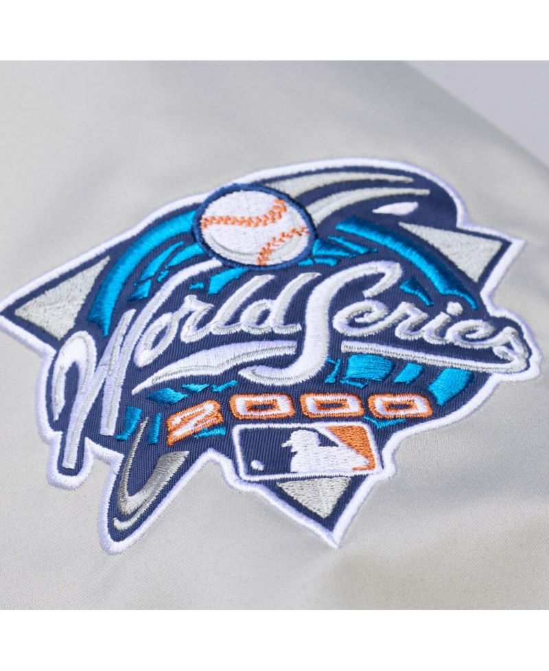 Men's Gray New York Yankees Thunderstorm Head Coach Lightweight Satin Full-Snap Jacket