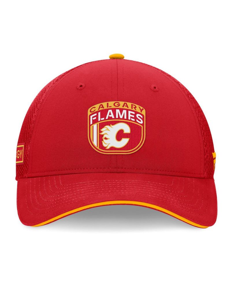 Men's Red Calgary Flames 2024 NHL Draft on Stage Trucker Adjustable Hat